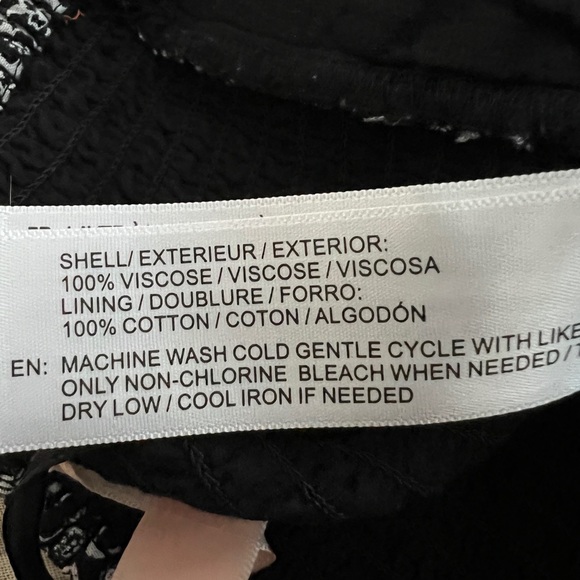 BAND OF GYPSIES Black & White Floral Strapless Rayon Summer Jumpsuit Small - Picture 6 of 6